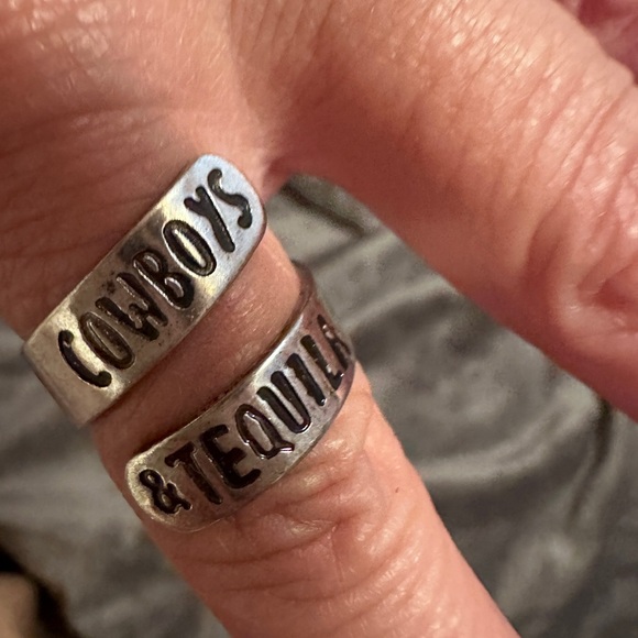 Cowboys & Tequila Adjustable Stainless Steel Ring - Picture 11 of 13